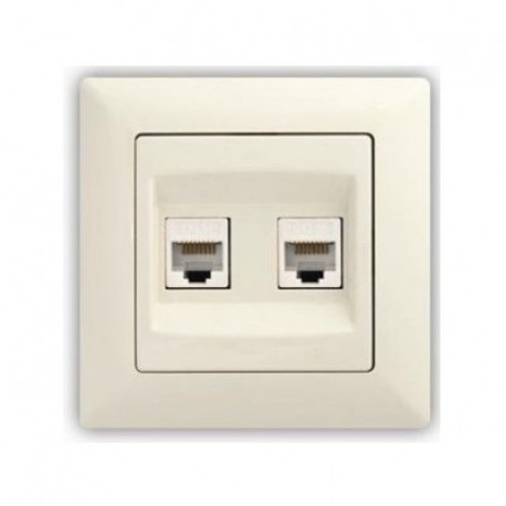 zás.Va PC-2-výst. RJ45/8 béžová (UTP) Cat 5e